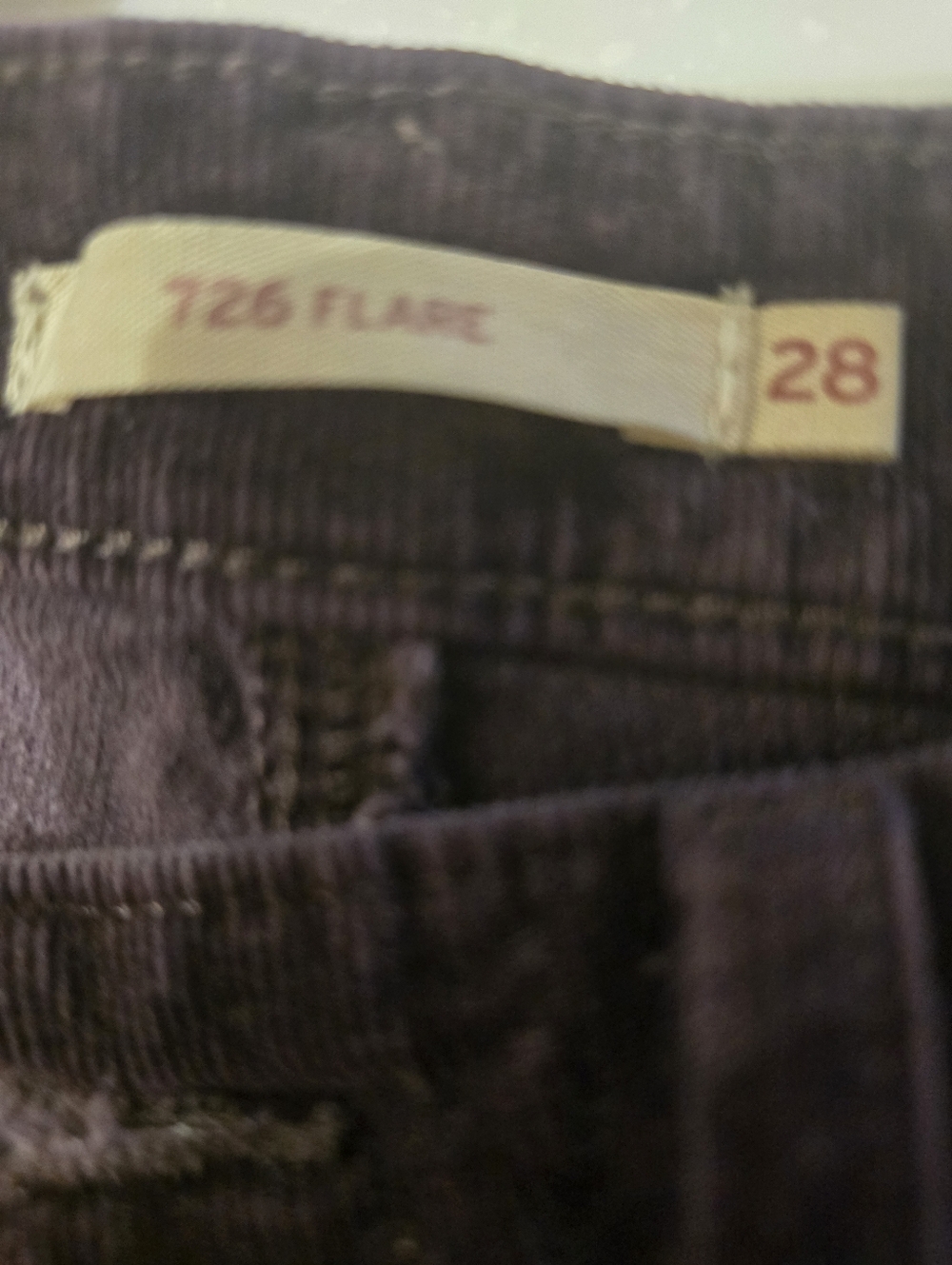 Levi's Corduroy Pants in Deep Purple with Tan Patch